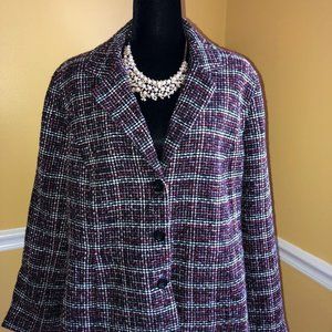 RED & BLACK PLAID BLAZER Sz 20W